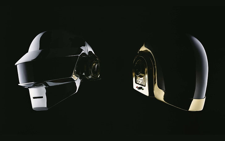 Two gold and silver fictional character helmets, Band (Music), Daft Punk, HD  wallpaper | Wallpaperbetter