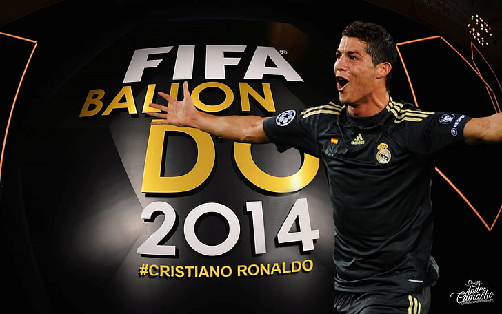 Cristiano Ronaldo, FIFA, Ballon d'Or, manipolazione fotografica, Real Madrid, Sfondo HD