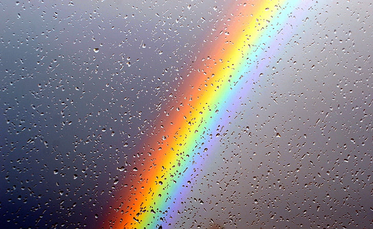 Regenbogen, Wassertropfen, Regen, HD-Hintergrundbild