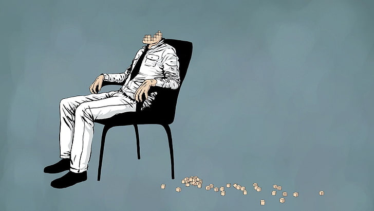 pria tanpa kepala dalam clip art kursi, pria, kursi, ilusi, fantasi, Wallpaper HD