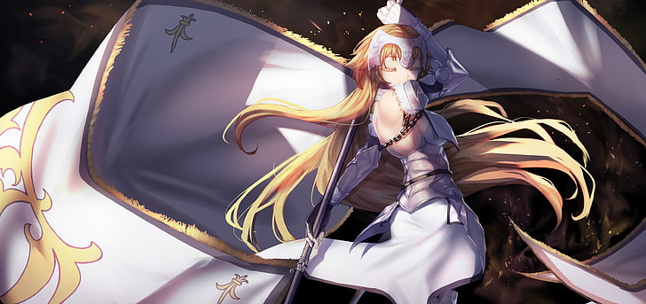 금발, Fate / Grand Order, Fate Series, Jeanne d' Arc, 드레스, 머리 장식, HD 배경 화면