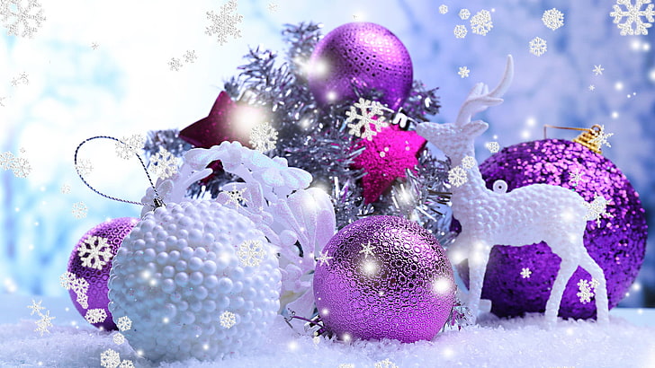 Коледа, празник, украса, празник, злато, украшение, лилаво, зима, Коледа, декември, подарък, топка, сезон, гривна, морски таралеж, сфера, стъкло, изкуство, дизайн, лъскав, година, нов, сняг, цветен, декоративен , сезонен, весел, иглокожи, златен, панделка, празничен, празнувам, обект, декор, HD тапет