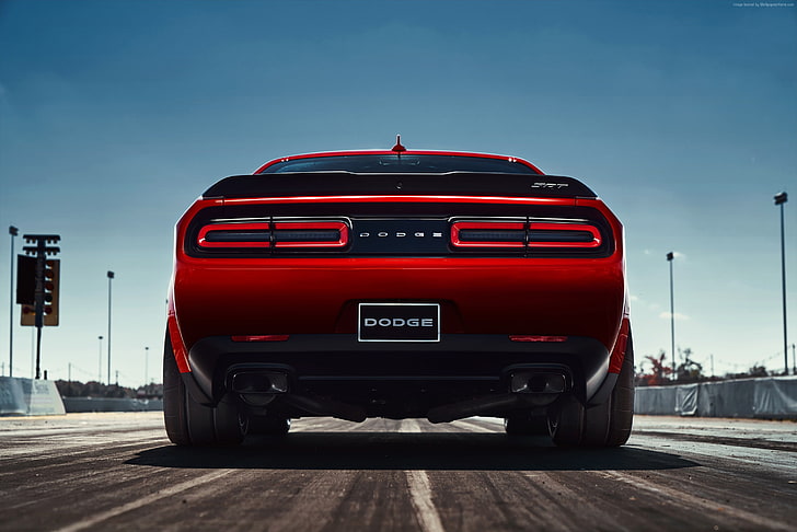 2017 New York Auto Show, Dodge Challenger SRT Demon, red, HD wallpaper