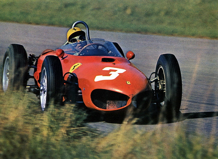 156, 1961, mobil, klasik, ferrari, formula, satu, balapan, Wallpaper HD