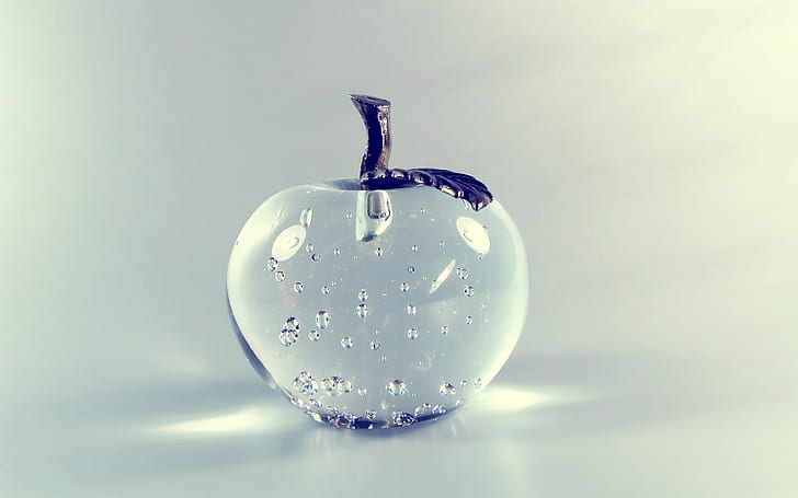 primer plano manzanas cristal 2560x1600 Tecnología Apple HD Art, manzanas, primer plano, Fondo de pantalla HD