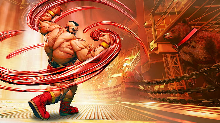 Street Fighter, Zangief (sokak dövüşçüsü), kırmızı, HD masaüstü duvar kağıdı