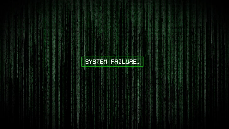 signalisation de défaillance du système, The Matrix, typographie, code, Fond d'écran HD