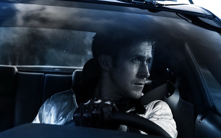 man staring at the car window, machine, glass, the wheel, actor, Drive, Ryan Gosling, HD wallpaper