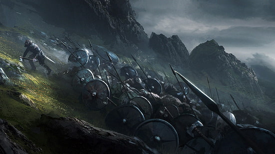 戦士、盾、バイキング、ファンパブロロルダン、バイキングシールド、 HDデスクトップの壁紙 HD wallpaper