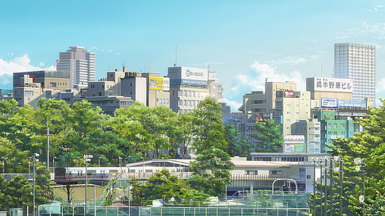 Kimi no Na Wa, Вашето име, градски пейзаж, HD тапет HD wallpaper