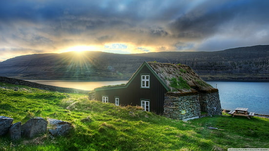 โลก, 2560x1440, ไอซ์แลนด์, บ้าน, แม่น้ำ, 4K, วอลล์เปเปอร์ HD HD wallpaper