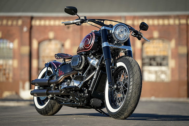 Harley Davidson, Harley-Davidson, moto, vélo lourd, modifié, personnalisé, chrome, Fond d'écran HD