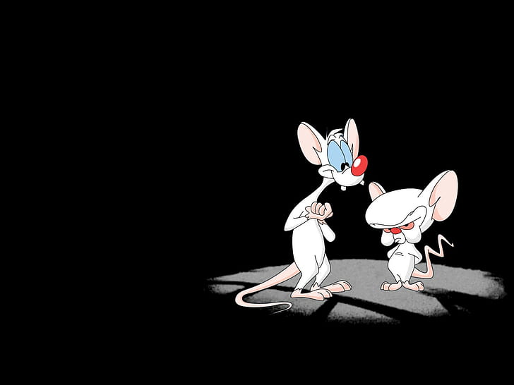 Animaniacs Pinky and the Brain Black HD, rat illustration, cartoon/comic, black, the, and, brain, pinky, animaniacs, HD wallpaper