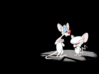 Animaniacs Pinky and the Brain Black HD, ilustrasi tikus, kartun / komik, hitam, dan, otak, pinky, animaniacs, Wallpaper HD HD wallpaper