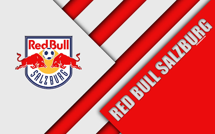 Sepak Bola, FC Red Bull Salzburg, Emblem, Logo, Wallpaper HD