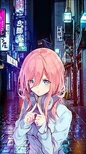 anime, anime girls, 5-toubun no Hanayome, Nakano Miku, waifu2x, paisagem, telefone, HD papel de parede HD wallpaper