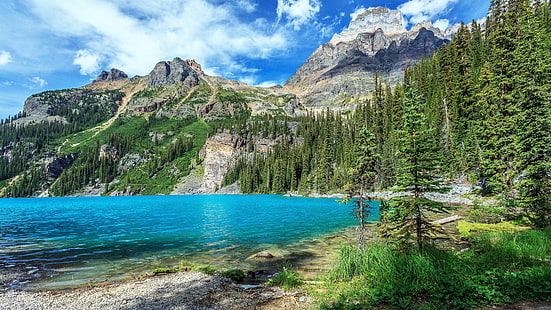 blue mountain lake ultra hd 8k resolución 7680x4320 descargar, Fondo de pantalla HD HD wallpaper