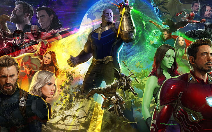 Avengers Infinity War Artwork 4K 8K ، إنفينيتي ، عمل فني ، أفنجرز ، حرب، خلفية HD