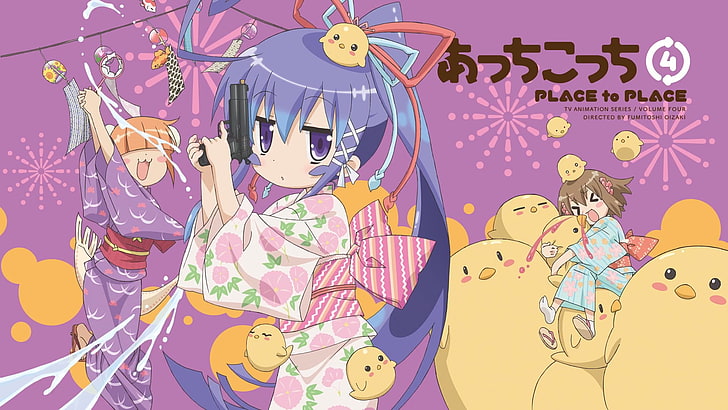 Acchi Kocchi, gadis anime, Tsumiki Miniwa, Mayoi Katase, Wallpaper HD