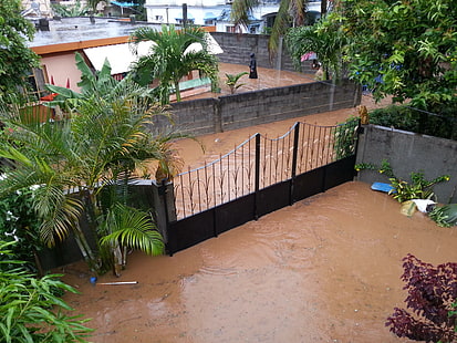 inondation, inondation, portail, eau, limite, Fond d'écran HD HD wallpaper