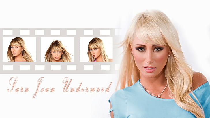 blonde, Sara Jean Underwood, collage, women, model, HD wallpaper