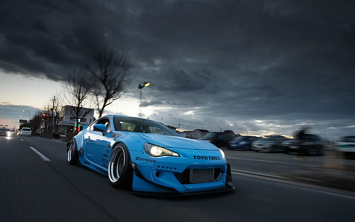 Toyota GT86 blue supercar front view, Toyota, Blue, Supercar, Front, View, HD wallpaper