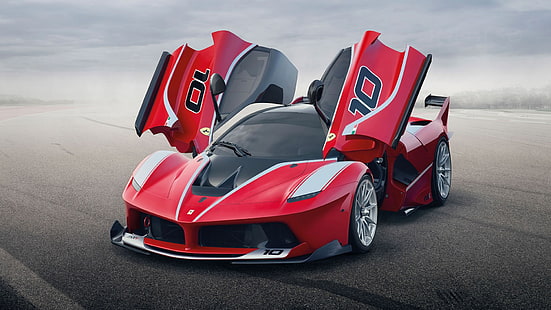 röd och vit bilram, Ferrari, Ferrari FXX-K, 2015, Ferrari LaFerrari, HD tapet HD wallpaper