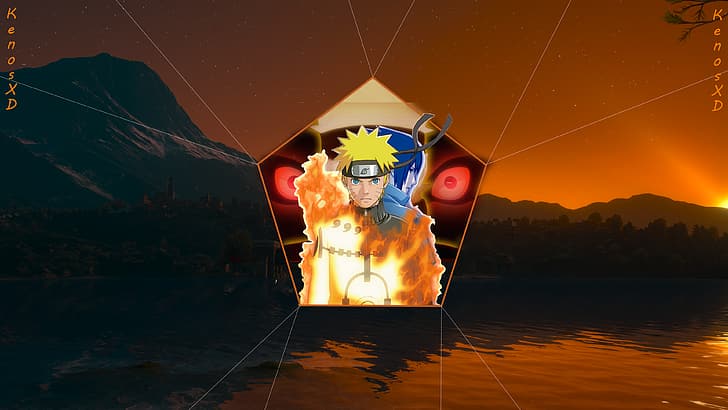 Naruto (anime), Uchiha Sasuke, sembilan ekor, Wallpaper HD