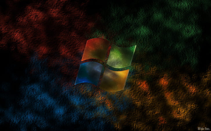 Windows 7, Microsoft, logo, colorful, digital art, HD wallpaper