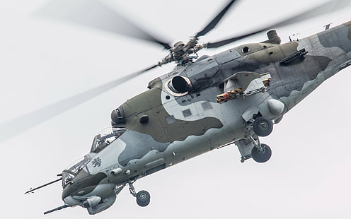 ヘリコプター、軍、航空機、ミルMi-24、 HDデスクトップの壁紙 HD wallpaper