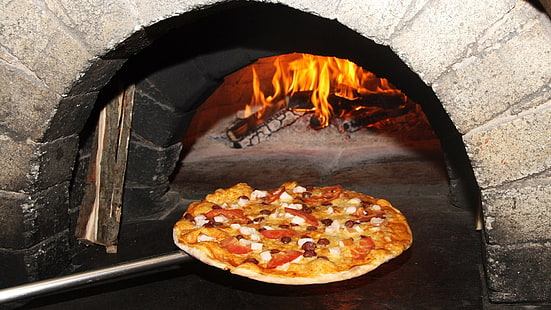 comida, pizza, fuego, hornos, Fondo de pantalla HD HD wallpaper