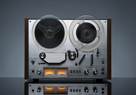 silver and brown reel to reel player, Hi-Tech, technology, tape, reel-to-reel tape recorders, HD wallpaper HD wallpaper