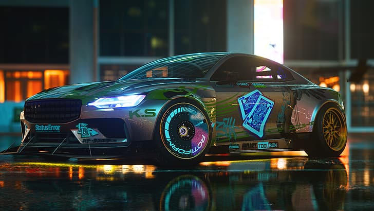 Need for Speed: Heat, Need for Speed, EA Games, car, Video Game Car, race cars, 4K gaming, 4k pic, neon, custom-made, HD wallpaper