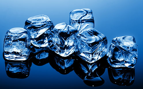 Синяя тема, холодные кубики льда, Синий, Тема, Холод, Лед, Кубики, HD обои HD wallpaper
