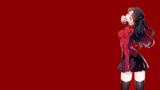 anime, meninas anime, série destino, Tohsaka Rin, HD papel de parede HD wallpaper