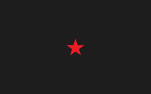 seni digital, minimalis, bintang, sederhana, latar belakang sederhana, bintang merah, merah, latar belakang hitam, hitam, Wallpaper HD HD wallpaper