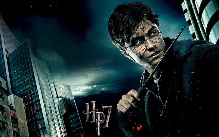 Хари Потър 7 Плакат, Хари Потър 7, заклинания, магьосник, екшън, приключение, HD тапет