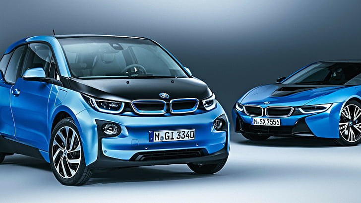 BMW i3 Protonic Blue, mobil listrik, listrik, biru, Wallpaper HD