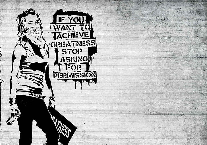 Banksy, graffiti, hormigón, pared, mujeres, Fondo de pantalla HD