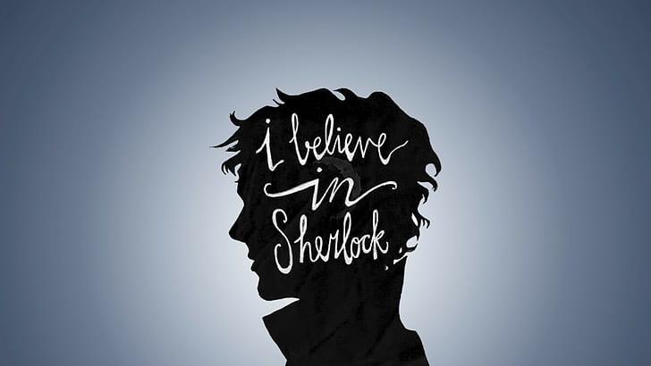 Sherlock, fondos de la BBC, creer, perfil, minimalismo, Fondo de pantalla HD