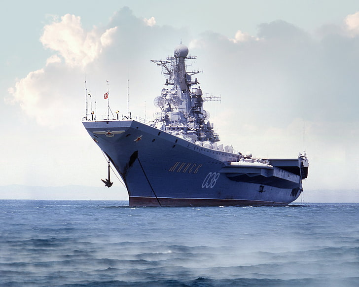 Navires de guerre, marine russe, porte-avions, porte-avions soviétique Minsk, Navire de guerre, Fond d'écran HD