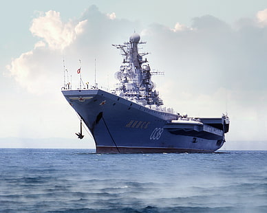 Военные корабли, ВМФ России, Авианосец, Советский авианосец Минск, Военный корабль, HD обои HD wallpaper