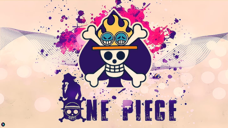 One Piece logo, One Piece, Portgas D. Ace, paint splatter, digital art, HD  wallpaper | Wallpaperbetter