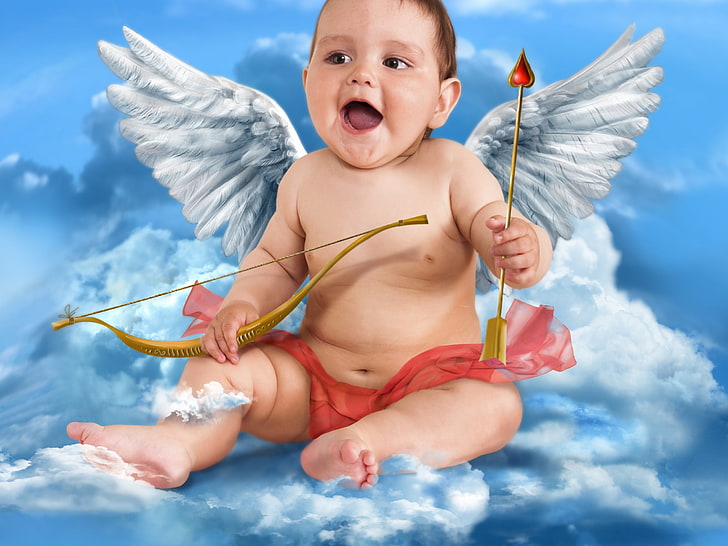 Baby Cupid, cherub illustration, Baby, , cupid, HD wallpaper