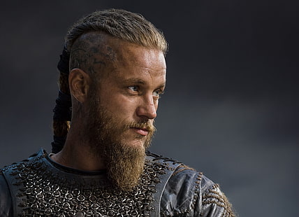 Ilustración de personaje vikingo, guerrero, barba, los vikingos, vikingos, travis fimmel, Ragnar, Fondo de pantalla HD HD wallpaper