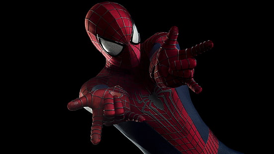 Обои Marvel Spider-Man, Человек-паук, черный фон, Marvel Comics, HD обои HD wallpaper