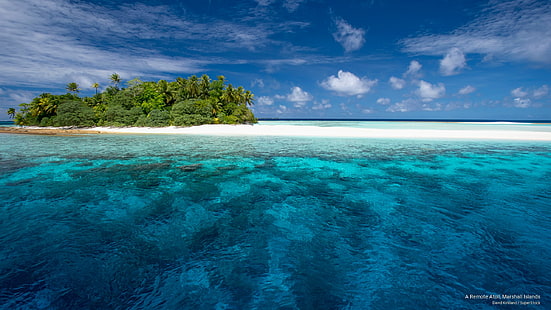 Um atol remoto, Ilhas Marshall, Ilhas, HD papel de parede HD wallpaper