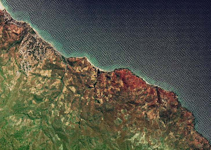 widok z lotu ptaka, wybrzeże, Tapety HD