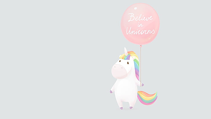 unicorn digital artwork, unicorns, magic, minimalism, rainbows, HD wallpaper