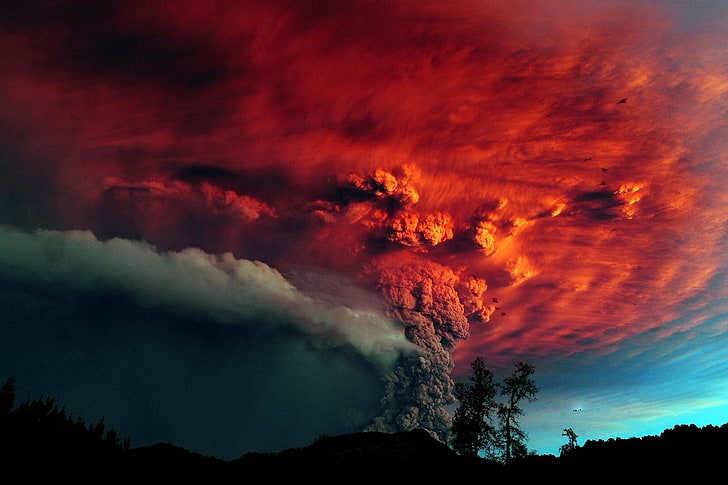 gunung berapi, Chili, erupsi, letusan, alam, Wallpaper HD